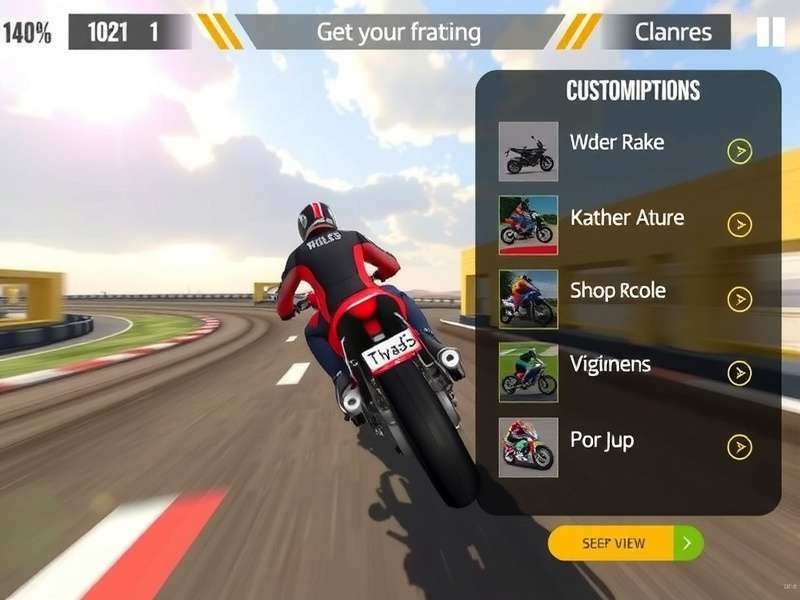 High Speed Cycler customization screen showing bike upgrades